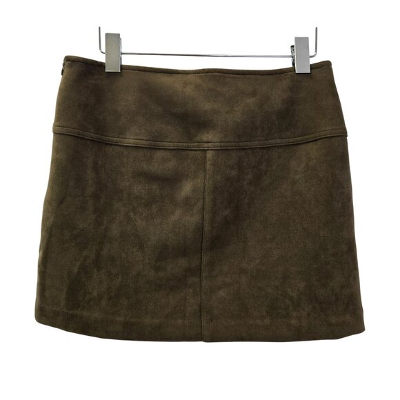 Luxxel Faux Suede Lace-Up Detail Mini Skirt Size Large - Picture 2 of 5